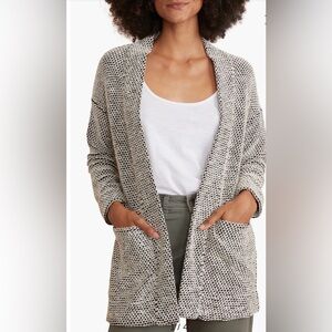 MARINE LAYER Birdseye Black & White Cardigan Sweater